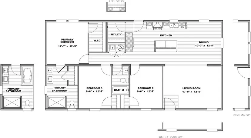 Floor plan of Clayton Tempo Ballad Manufactured Home
