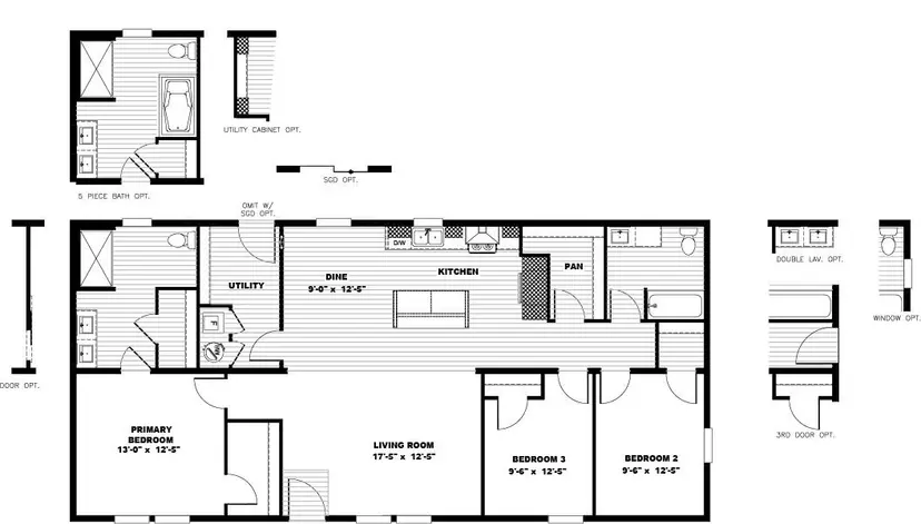 Floor plan of 2027 Clayton Tempo Lean On Me Manufactured Home #904